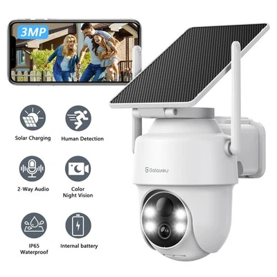 Galayou WirelessSolar Security Camera System Outdoor Home Wifi Human Detection