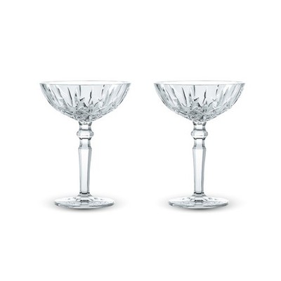 Nachtmann Noblesse 6.25 oz Diamond Martini Crystal Glass, Set of 2   5.8''