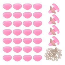 Safety Nose, 50Pcs 12mm Realistic Doll Safety Nose, Pink