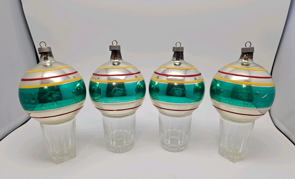 Vtg Premier Box Of 12 Glass Ornaments In Premier Box - Teal & RARE Orange Balls - Image 4 of 4