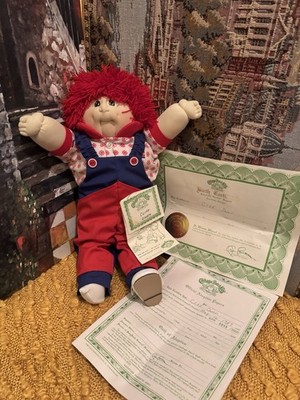 Cabbage Patch Kids Soft Sculpture 1989 Jade Edition Xavier Roberts Boy Doll Red