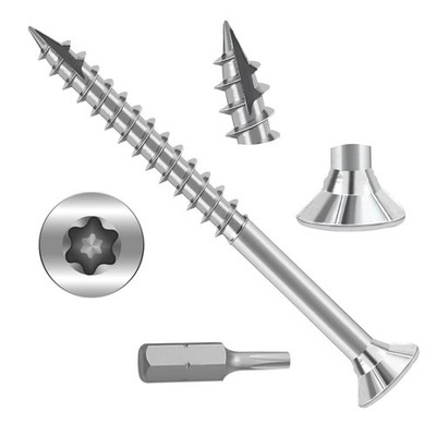 200PCS Wood Screws #6 x 1.5 Inch Torx Drive Self Tapping Deck Screws