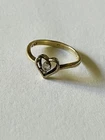 Vtg sterling Silver 925 Ross Simons Heart Shaped Ring, Gold Plated Approx 7.75