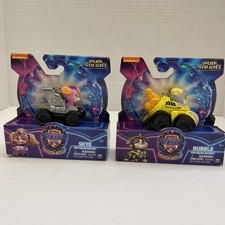 Lot Of Two Paw Patrol SKYE PUP SQUAD RACER And Rubble Racer -The Mighty Movie