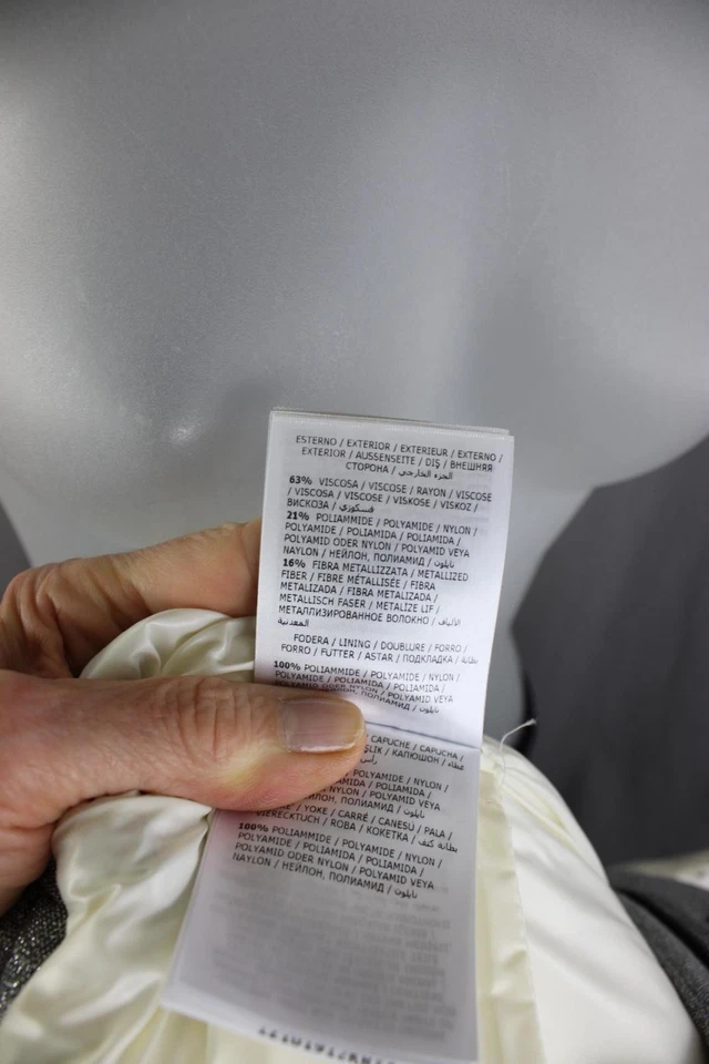 Moncler Niñas Chouette Gris Brillante Crema Desmontable Capucha Puffer Abrigo Chaqueta 12 Foto 4 de 4