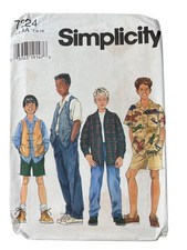 90s Simplicity 7224 Sewing Pattern Size 7 8 10 Boys Shirt Vest Pant Shorts UNCUT