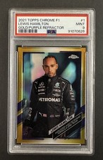 2021 Topps Chrome Formula 1 #1 Lewis Hamilton Gold/Purple Refractor PSA 10