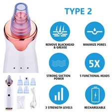 Electric Blackhead Remover Vacuum Suction Facial Pore Cleaner Comedone Balck Dot