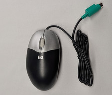 Genuine HP PS/2 Wired Optical Mouse Silver  Black M/N MOAFKOA P/N 417441-002