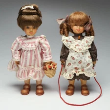 Vintage Limited Edition ANRI Wooden Dolls – “Rebecca” & “Jennifer” by Sarah Kaye