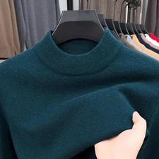 Men's Cashmere Sweater Mock Neck Sweaters Knit Pullover for Male Men Knitwear.