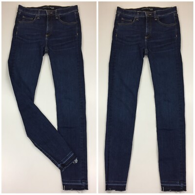 VERONICA BEARD Vintage Wash Fray Hem 10'' High Waist Skinny Jeans Womens sz 26