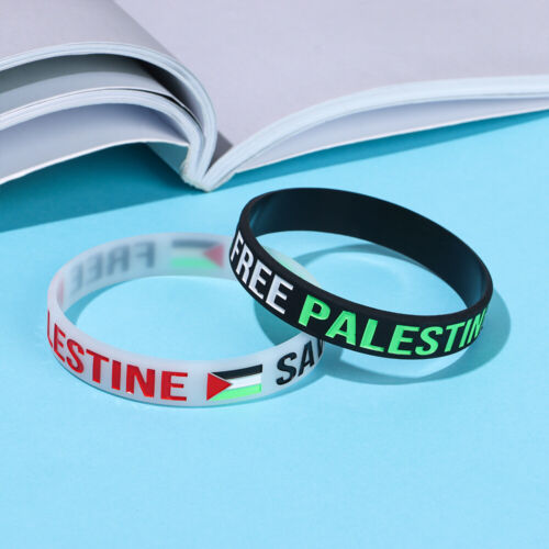 Palestinian Wristband Save Gaza Silicone Wrist Band Palestine Flag Bracelet - Picture 1 of 20