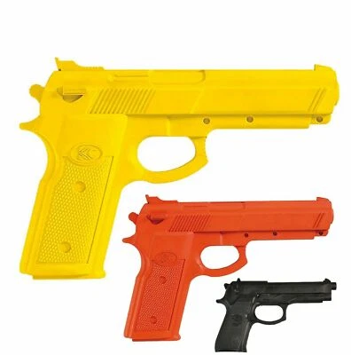 Pistole aus Gummi Hartgummi Gummipistole Attrappe gelb orange schwarz SV Sport  - Bild 1 von 4