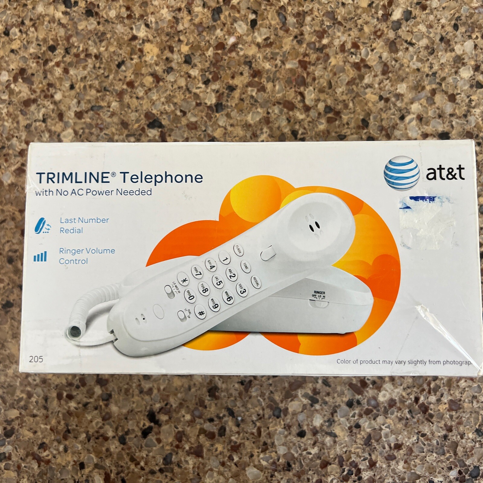 AT&T Trimline Telephone White NEW Landline Corded 205 Redial Volume ...