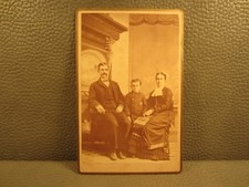Victorian Antique Cabinet Card Photo of Family, Mother, Father, Son, Boy, Child