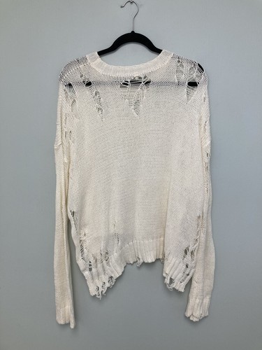 $495 New R13 Shredded Side Slit Sweater Medium - Picture 10 of 12