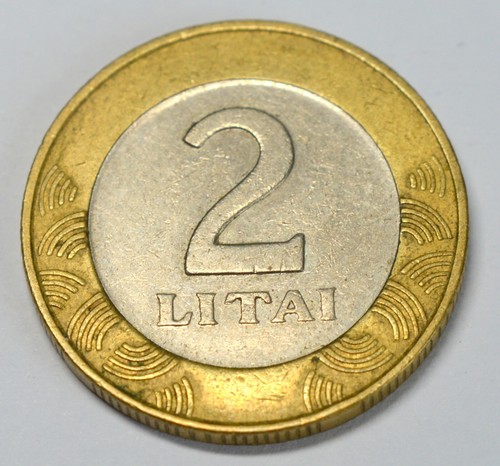 LITHUANIA 2 LITAI 1999 OLD COIN (COMBINED SHIPPING)