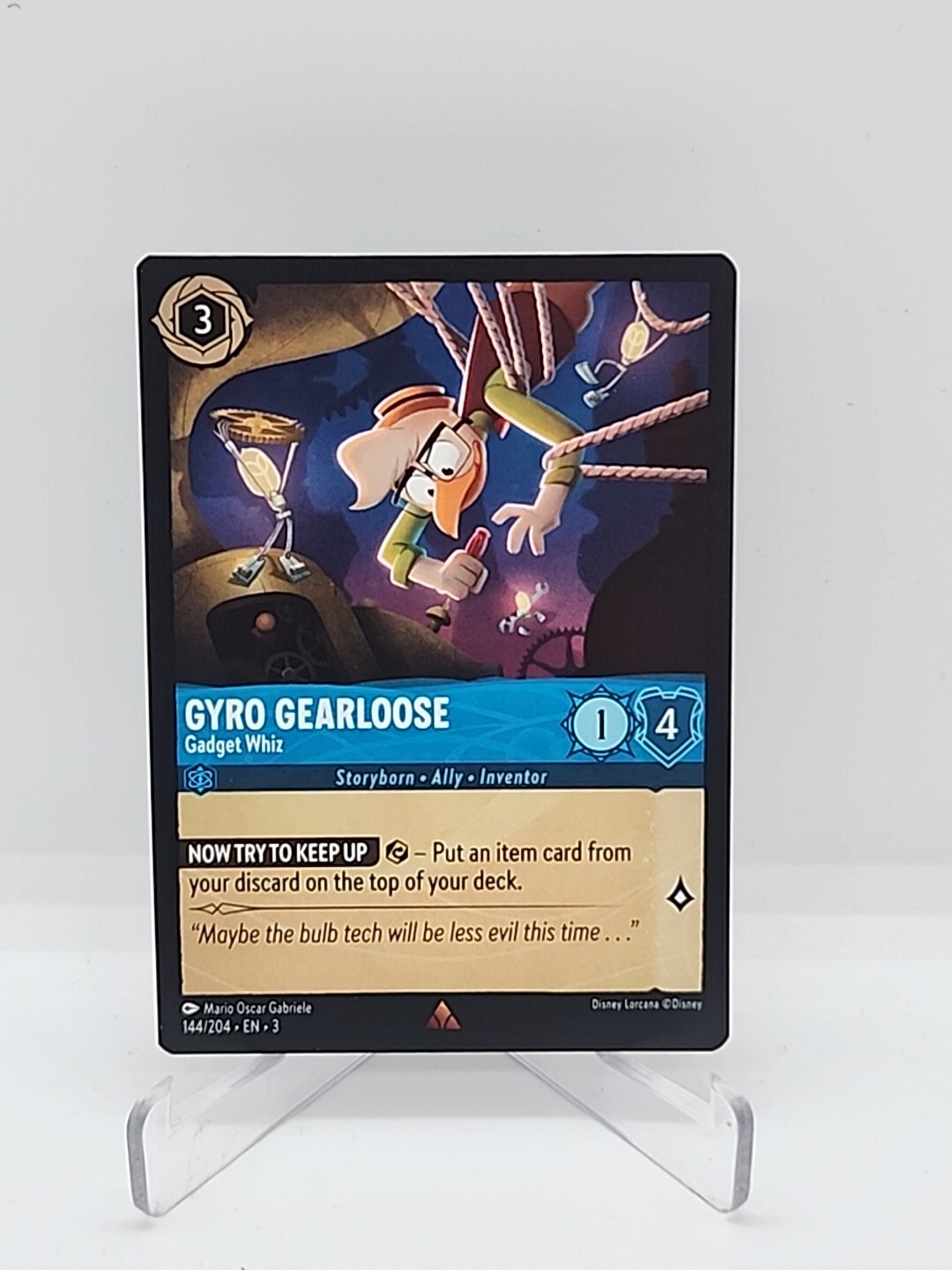 Disney Lorcana TCG Gyro Gearloose Gadget Whiz 144/204 Into The Inklands ML NM