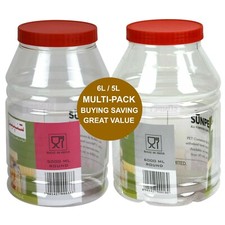 PLASTIC STORAGE Containers with Screw 5L 6L Top Lids Food Canisters Sun Pet JARS