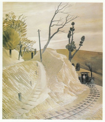 Dolly Engine narrow gauge steam Eric Ravilious vintage print in 11x14 ...