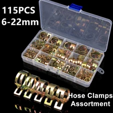 US Hose Clamps Assortment Kit Steel Spring Clip Water Fuel Tube Air Pipe 115PCS