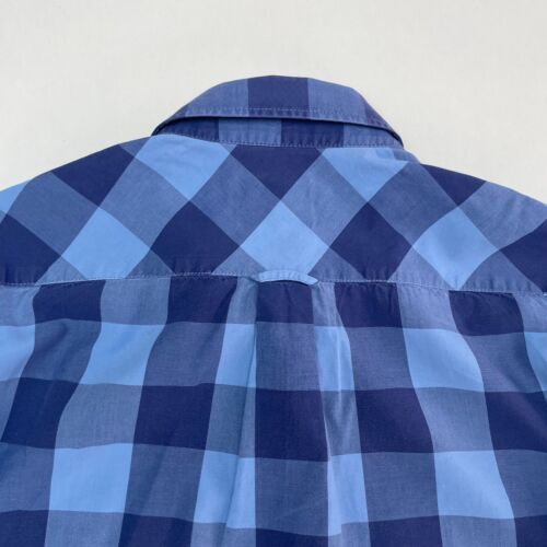 NN07 No Nationality NUEVA DERECHA Camisa Para Hombre M Azul Cuadros Manga Larga Con Botones - Imagen 11 de 13