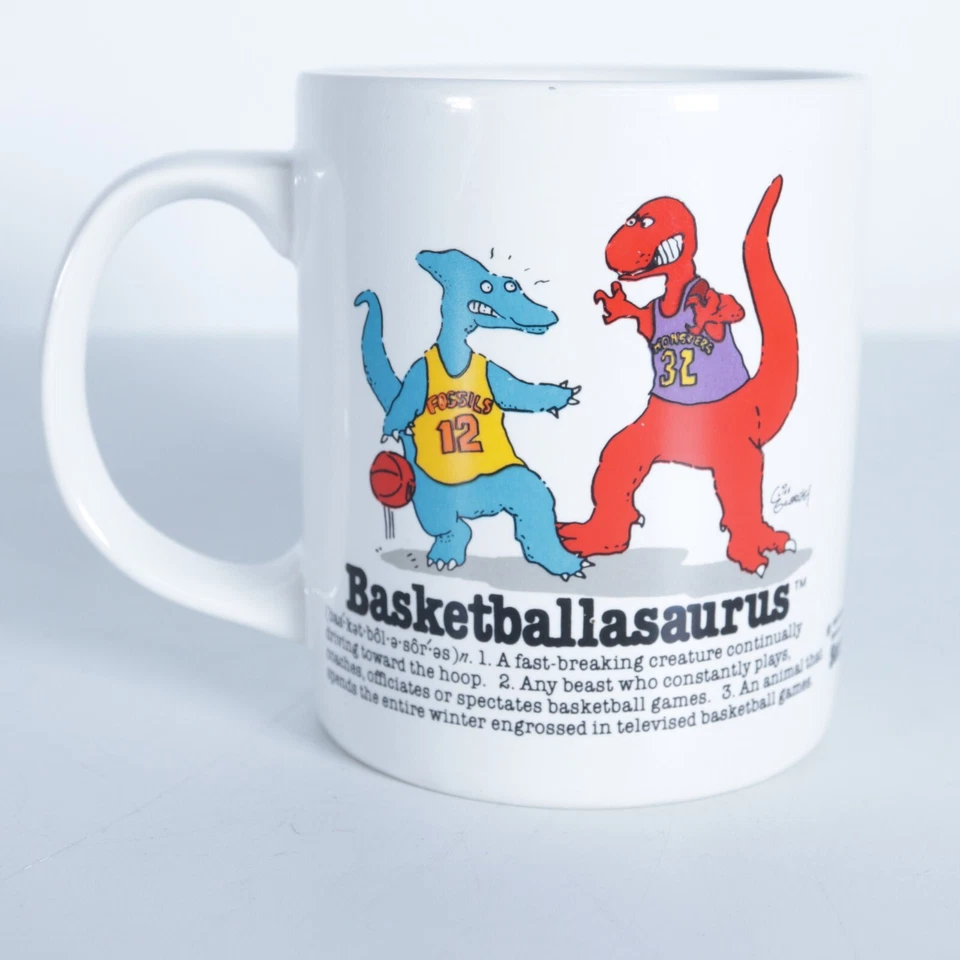 Taza de baloncesto de colección Baloncesto ASaurus Galbraith 1986 Talking Tops Dinosaurio Saurus Foto 4 de 4