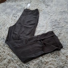 I Saw It First Scuba Croc Embossed Front Split Trousers Chocolate Size 18 BNWT