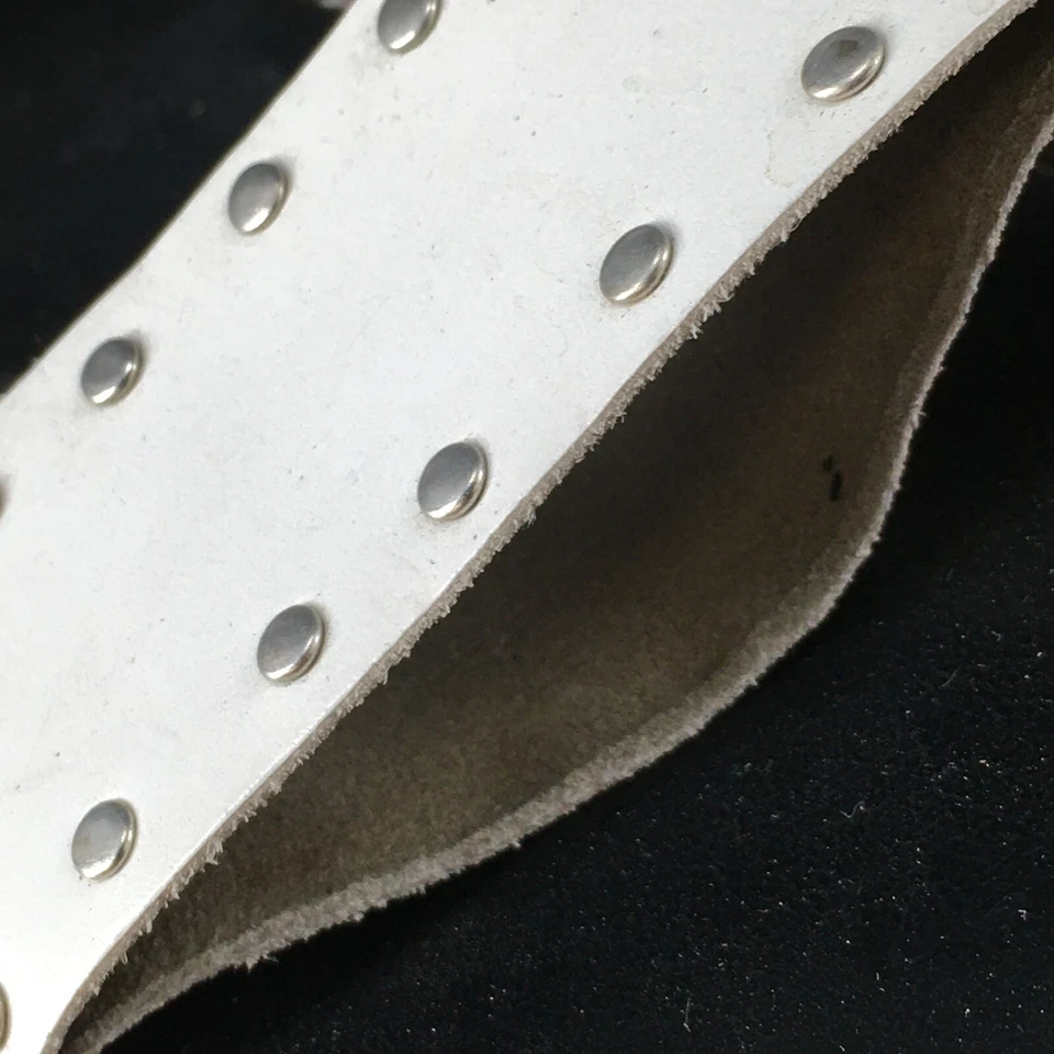 Sandalias MIA para mujer 8,5 M Sharon con tachuelas dos correas deslizables cuero blanco Foto 4 de 4