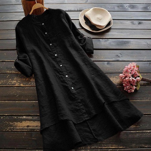 Plus Size Long Shirt Dress for Women L-5XL Casual - Picture 11 of 15