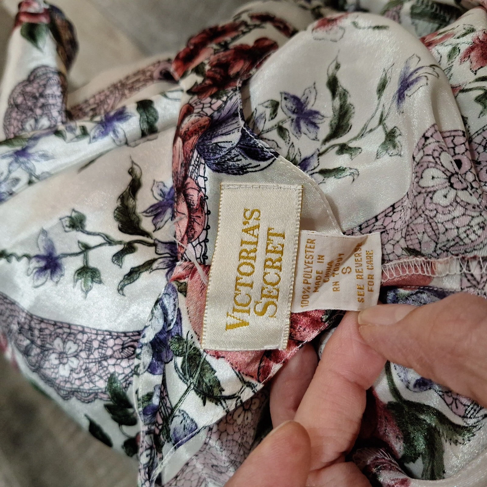 UNDERCOVER Camicia da notte romantica vintage Victoria's Secret silenziosa slip dress negligee raso