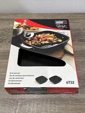 WEBER 6732 BBQ Grill Saute Ceramic Coated Pan 2 Piece Set NEW