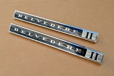 1966 66 1967 67 Plymouth Belvedere II Emblem Nameplate Pair #2579893 NEW
