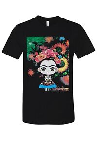 Frida-Kahlo-Cartoon-Cute-Art-T-Shirt-Novelty-family-Funny-Tee-Black-New