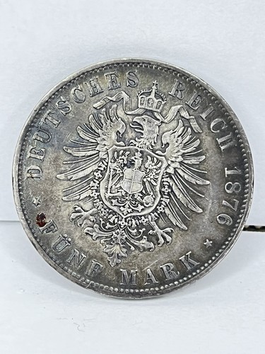 1x German Empire Coin Ludwig II Kœnig V. Bayern Deutsches Reich 1876 D Fünf Mark - Picture 3 of 9