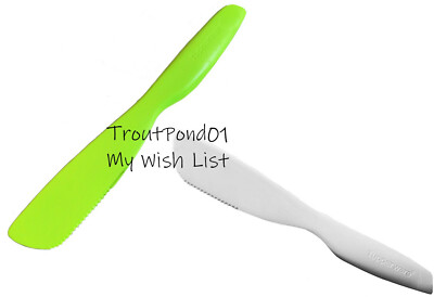 Tupperware Sandwich Spreader Cake Pie Slicer Set 2 Kitchen Utensils White Green