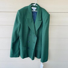 Vintage Jacket Chaus Womens Green And Dark Blueplaid Blazer Size 12
