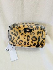 UGG Janey II Clear Sheepskin Plush Crossbody Belt Bag Leopard Handbag
