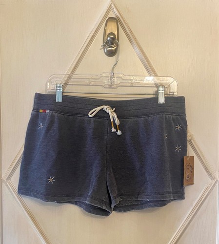 PJ Salvage Vintage Feels Embroidered Pajama Shorts sz L Navy Blue RPVFS1 NWT L