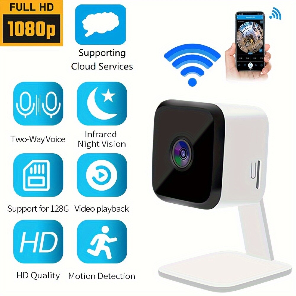 1080P Mini Camera with Night Vision  Motion Detection Two-way Talk Recording