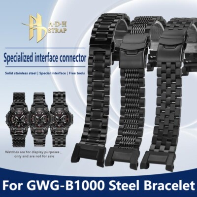 For Casio G-shock GWG-B1000 Steel Leather Watchband Modified Notch