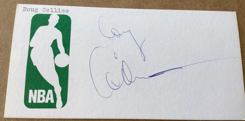 DOUG COLLINS Personally Autographed Signed NBA Card 76ers BULLS Free Shipping