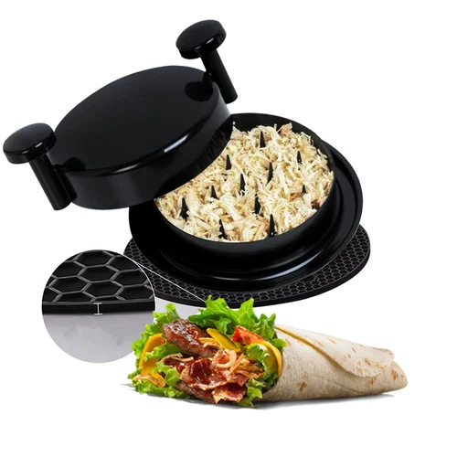 Upgrade Chicken Shredder-Meat Shredding Tool Twist Red Handles With Non-Slip Mat