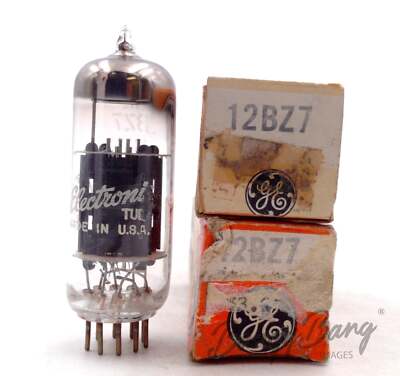 2 General Electric 12BZ7 Twin Triode Sync Amplifier TV Valve- BangyBang Tubes