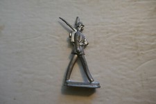 Vintage Metal Soldier Gun on shoulder with backpack Unknown origin