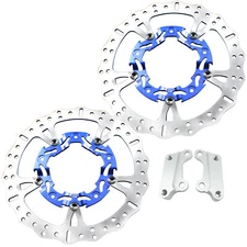 2PCS 14.0" Big Floating Blue Front Brake Rotor for Harley FLHX FLHR FLTRX FLHT
