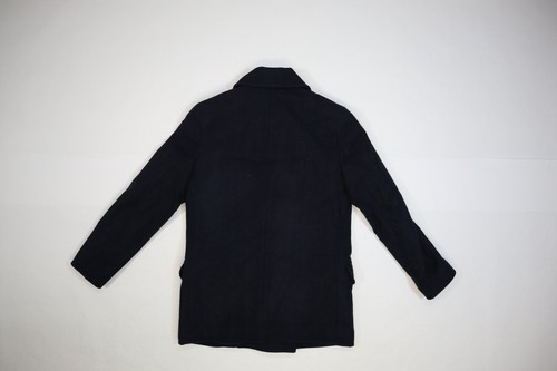 J. Crew Dock Peacoat Herringbone Navy Blue Nautical Button Wool Blend Mens S - Picture 5 of 11