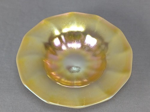 Steuben Shape # 2680 Gold Aurene & Calcite Finger Bowl & Underplate - Picture 8 of 12