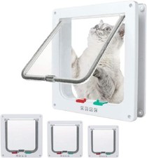 4 Way Locking for Interior Exterior Doors, Weatherproof Pet Door for Cats Doggie